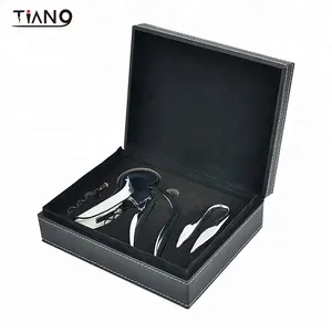 Dụng Cụ Mở Rượu Hợp Kim Kẽm Bạc Với Máy Cắt Lá Bạc Đặt Chai Corkscrew Wine Corkscrew