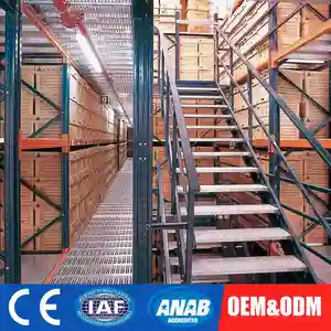Sistema di scaffalature per pannelli da pavimento soppalco per lo stoccaggio del magazzino