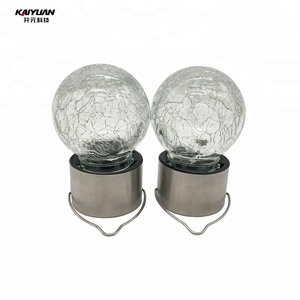 Nuevo estilo de Decoración led crackle glass energía solar lights jar - Product Image 4