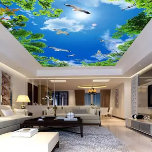 Tahan Air Dapat Dicetak Plastik 3D Dekorasi Rumah Interior 0.25Mm Pvc Film Langit-langit Peregangan