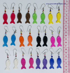 Tropical Style <b>Fish</b> Earrings Ornament Jewelry Made of Bone Color for <b>Gift</b> Includes Earwire - Product Image 2