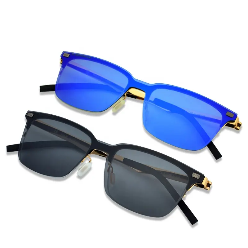 Mifine — lunettes de soleil polarisée One pour hommes, verres solaires à Clip noirs et bleus, Sport paillettes, B0644M