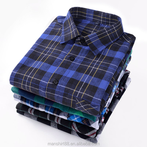 Ultima Camicia in Flanella a Quadri Design Manica Lunga Slim Fit Alta Qualità Cotone Casual Spessa con Contrasto <span class=keywords><strong>di</strong></span> Colore per Uomo - Product Image 3
