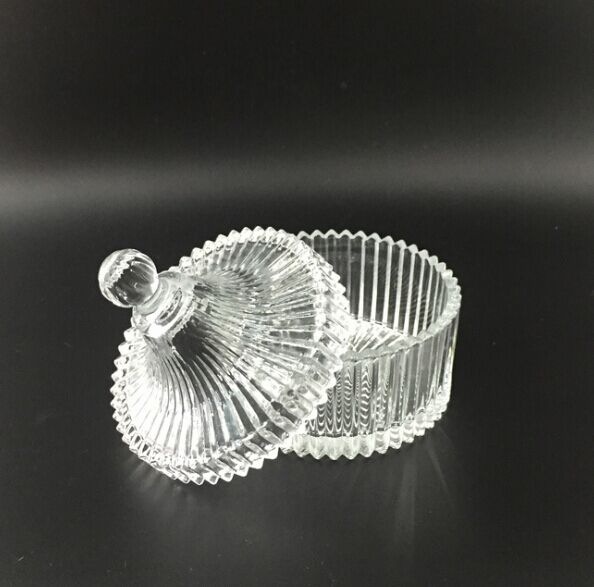 Transparent glass candle jar glass candle holder with lid