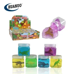 Criança diy cristal playmassa/slime brinquedo, educacional, cor, lama, diy, argila com dinossauro