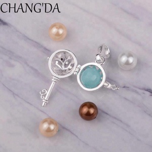 Pendentifs en forme de clé d'arbre, Cage à perles en argent 925, 8MM, haute qualité, tendance, cadeau <span class=keywords><strong>pour</strong></span> amoureux - Product Image 3