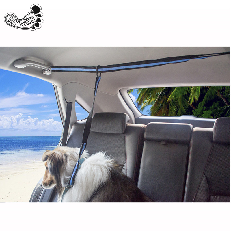 Прочный автомобильный ремень безопасности для собак (2 шт.) синий и черный поводок с карабинами