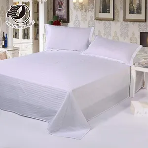 Hotel Bed Linen 100% Cotton Set 100% Cotton Single Bed Sheet White For Five Star Hotel