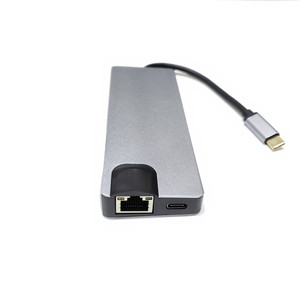 8 en 1 <span class=keywords><strong>USB</strong></span> 3.1 Type <span class=keywords><strong>C</strong></span> vers <span class=keywords><strong>USB</strong></span> 3.0 Hub <span class=keywords><strong>Hdmi</strong></span> 4K <span class=keywords><strong>VGA</strong></span> Hub Gigabit Ethernet Rj45 Lan <span class=keywords><strong>Adaptateur</strong></span> AVEC Lecteur de Carte pour Macbook Pro PD Port - Product Image 4