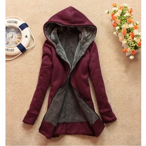YSMARKET S-3XL Vendita Calda Casuale Delle Donne Ispessisce il Cappotto Caldo Femminile Vestiti Cappotto Con Tasche A Maniche Lunghe Con Cappuccio <span class=keywords><strong>Top</strong></span> E9998 - Product Image 4