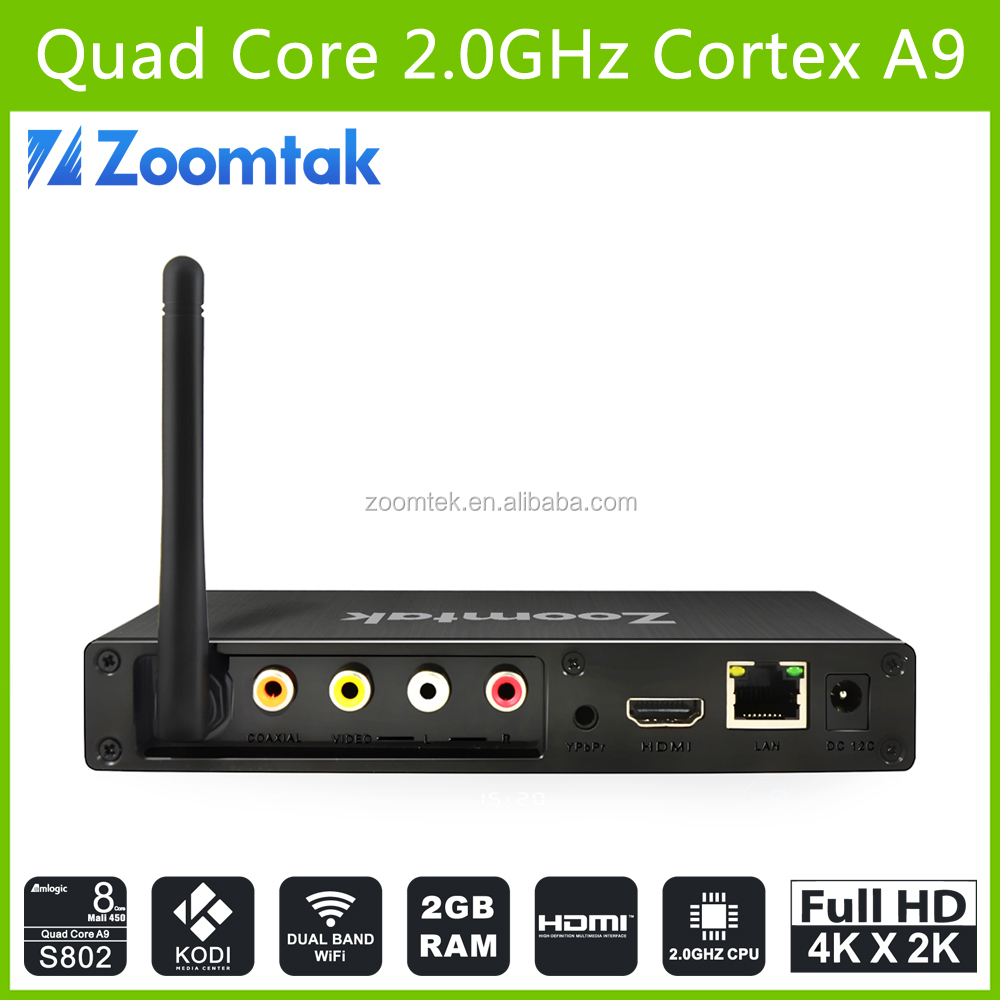 Android 4.4 Amlogic S802 Quad Core Android smart tv caja con KODI preinstalado