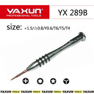 YAXUN YX289B destornillador individual para reparación de móviles, T4,T5, T6, + 1,5, Pentalobe0.8, destornillador tipo triangle0.6