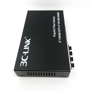 2 cổng Gigabit mạng Ethernet chuyển đổi 1000m * 8 SFP cổng sợi Quang Phương tiện truyền thông chuyển đổi + 2 RJ45 Netlink - Product Image 6