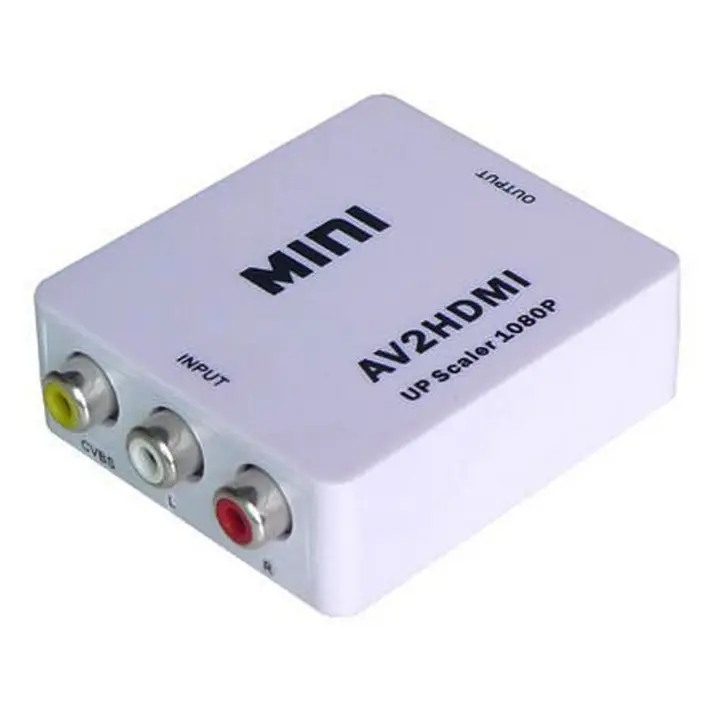 AV 2 HDMI mini AV input to HDMI output Video converter box Adapter up to 1080p white color for laptop PS4