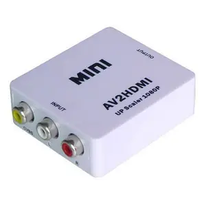 hdmi converter adapter สีขาว Suppliers-AV 2 HDMI มินิ AV อินพุตเอาต์พุต HDMI Video Converter กล่องอะแดปเตอร์1080P สีขาวสำหรับแล็ปท็อป PS4