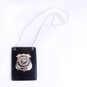Le collier porte-cartes d'insigne de <span class=keywords><strong>police</strong></span> habille un compartiment portefeuille en cuir unique - Product Image 2