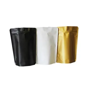 Matte Color Black White Gold Stand Up Ziplock Pouch Com bloqueio Zipper