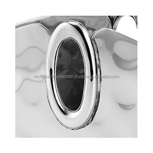 Nouveau design porte-mouchoirs américain porte-serviettes indien fabriqué à la main porte-serviettes en acier inoxydable martelé avec anneau - Product Image 2