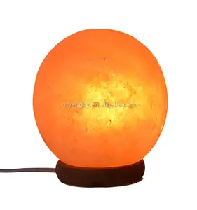 Lampada a sfera di sale dell'himalaya rotonda lampada di cristallo di roccia dell'himalaya