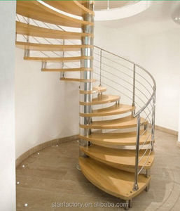 Escadas espirais internas usadas, revestimento de aço interno e madeira sólida, escadas espirais TS-391 - Product Image 3