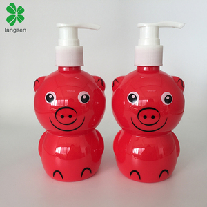 Caliente en goole mejor venta de 250ml de plástico de 8oz precioso animales de dibujos animados en forma de botella de loción para la loción del champú lavado a mano de jabón - Product Image 1