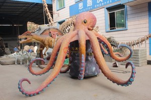 2017 Overdekte Aquaria Oceanen Thema Tentoonstelling Enorme Octopus In Hars En Staal Te Koop - Product Image 3