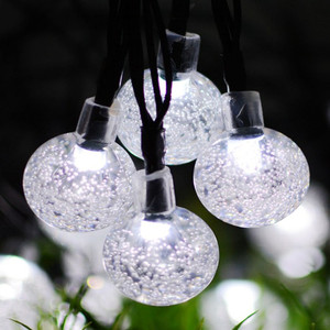 Factory Outlet IP44 <strong>LED</strong> Bubble Ball <strong>String</strong> <strong>Lights</strong> <strong>Solar</strong> <strong>Powered</strong> Crystal Ball Lamp <strong>String</strong> for Outdoor Christmas Decorations - Product Image 3