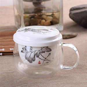 Taza de té de vasos dobles de moda de alta calidad con aislamiento de mango - Product Image 5