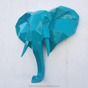 Sculpture moderne en tête <span class=keywords><strong>d</strong></span>'éléphant en origami personnalisée en gros Support mural Art <span class=keywords><strong>D</strong></span>écor <span class=keywords><strong>D</strong></span>écoration murale <span class=keywords><strong>d</strong></span>'animaux suspendus - Product Image 2