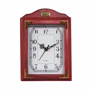 Home Bedroom Safe Storage Box Quartz Old Antique Decorative Wood Wall Clock Orologio a muro With Key Hanging Hook