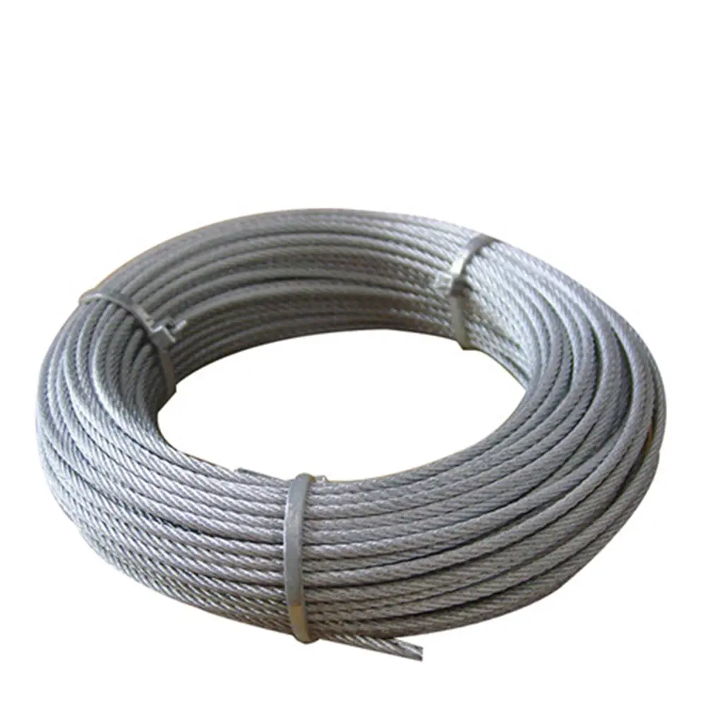 Fio de aço galvanizado elétrico 7x7 1mm, corda em molinetes ou bobinas