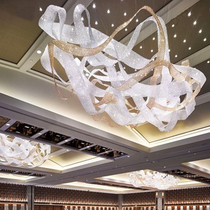 <span class=keywords><strong>Lampadario</strong></span> a <span class=keywords><strong>Nuvola</strong></span> Personalizzabile Flessibile Moderno di Lusso con Perle di Cristallo K9 per Hall e Lobby di Hotel - Product Image 6