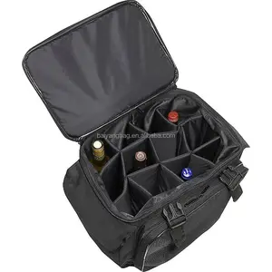 Hot Sell Large Capacity 12 Bottle Wine Carry Wheel Trolley Cooler Bag