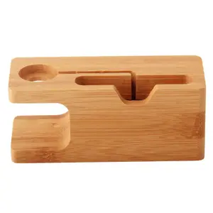 Multifunctional charging stand bracket docking station cradle holder bamboo mobile stand phone holder