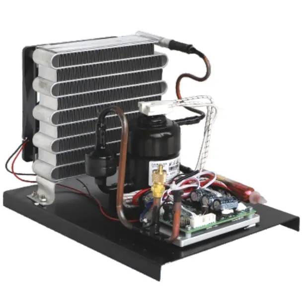 Mini compressor 12vdc unidade de condensamento com condensador de micro canal