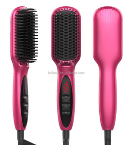 Nouveau Design Fabricant Privé Étiquette 2 dans 1 Anion LCD Électrique Rapide Cheveux Lisseur Brosse - Product Image 4