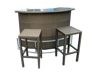 Großhandel gute qualität rattan terrasse möbel moderne bar zähler hocker