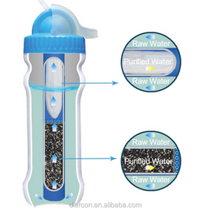 Diercon Plastic <strong>Bottle</strong> With <strong>Water</strong> <strong>Filter</strong> 600ml Outdoor Hiking Camping Emergency Kit Portable <strong>Water</strong> <strong>Filter</strong> <strong>Bottle</strong> (PB01M) - Product Image 3