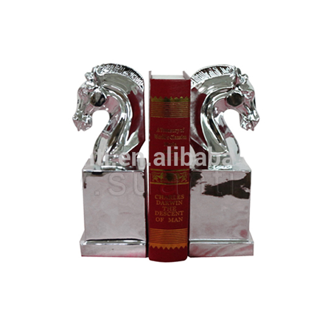 Suanti декоративная полимерная Серебряная голова лошади в форме книжного конца для делового подарка