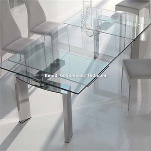 Plateau de table <span class=keywords><strong>rond</strong></span> en <span class=keywords><strong>verre</strong></span> <span class=keywords><strong>trempé</strong></span> teinté noir personnalisé, structure creuse pour salle à manger, extérieur, hôtel, éclairage industriel, entrepôt - Product Image 2