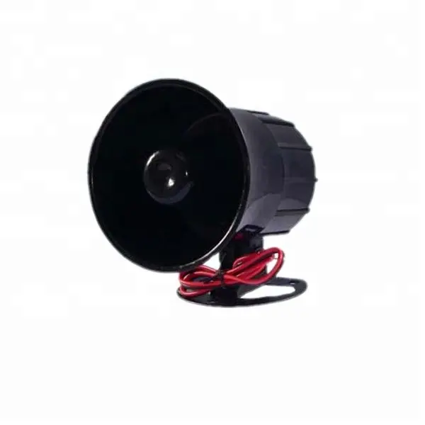 Venta caliente sirena con cable bocina 110db sonido fuerte alarma electrónica sirena 15W 12V/24V sirena para alarma de seguridad