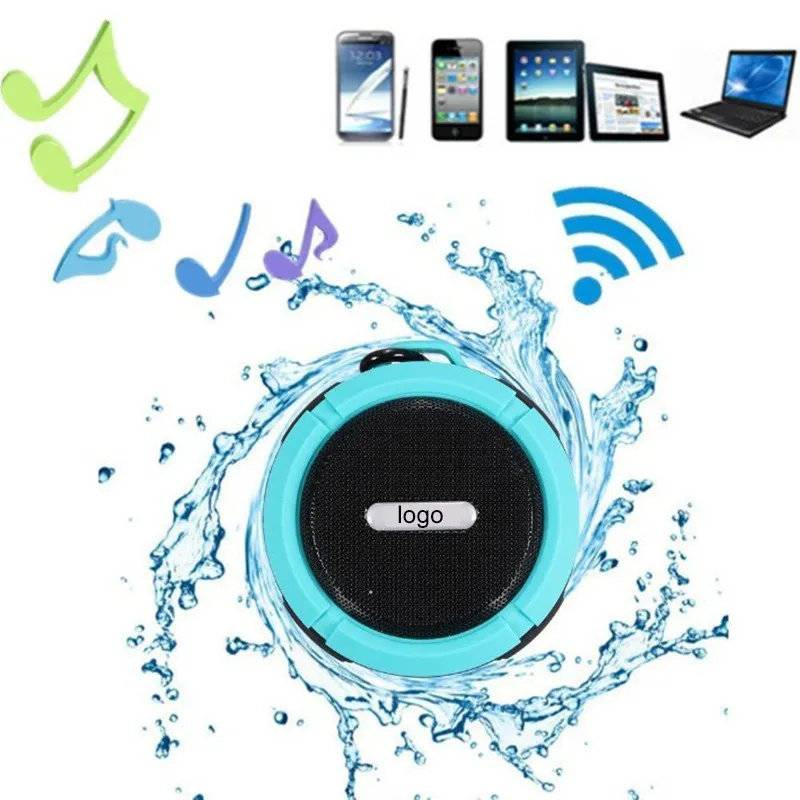 2020 Hot Sale C6 Waterproof Portable Wireless Speaker with Sucker Shower Mini Bluetooth Speaker Support TF USB FM Radio