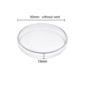 Verschillende maten medische steriele vented wegwerp plastic glas 35mm 65mm 90mm 90x15mm 150mm petrischaaltjes