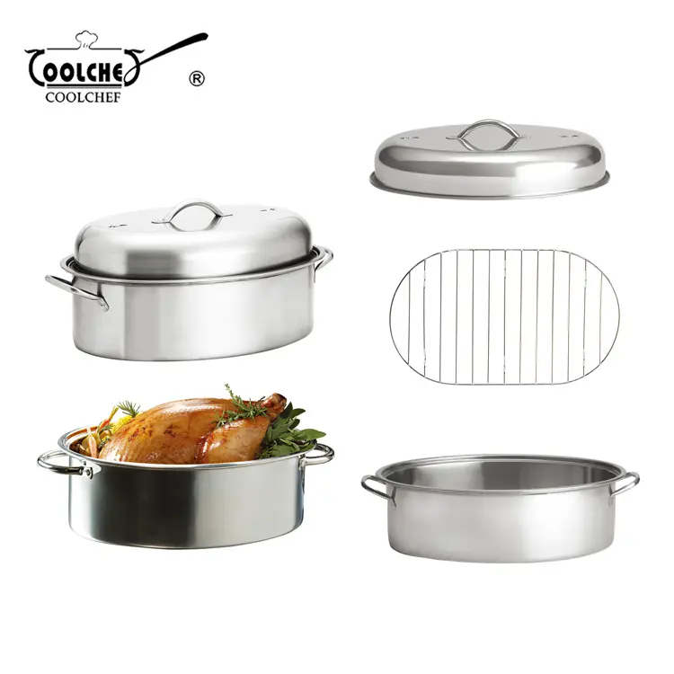 16.5inch Stainless Steel Covered Oval Roaster USA