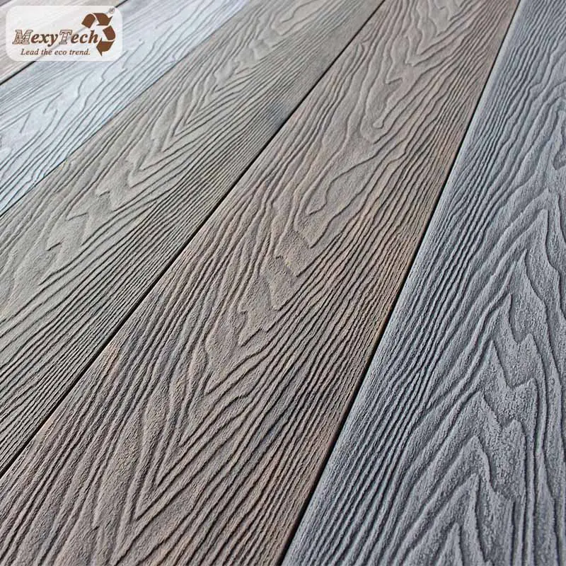 3d grão de madeira decking de wpc wpc terraço placa de placa de placa de madeira composto de plástico à prova d' água