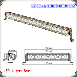 27.7" sola fila 120w barra de luz led spot cree combo haz ip68 camo barra de acabado - Product Image 1