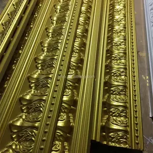 China ceiling corner molding polyurethane, hallway molding gold