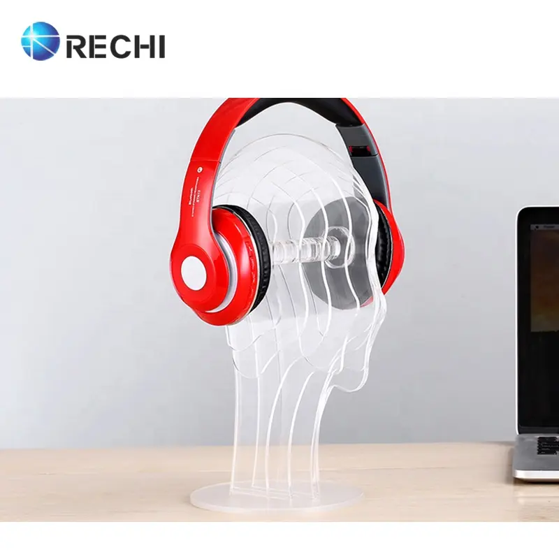 RECHI Tuỳ Chỉnh Thiết Kế Và Sản Xuất Countertop Acrylic Headphone Display Đứng Bán Lẻ Bán Hàng Hiển Thị Giá Cho Tai Nghe