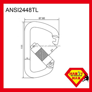 Mosquetón de Seguridad Tipo D con Cierre de Rosca de Acero 2448SG CE EN362, 35 kN - Product Image 3