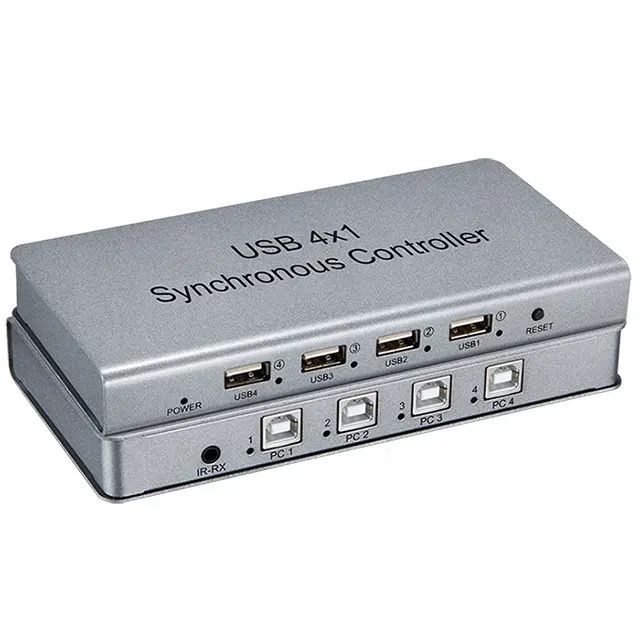 4 יציאות USB KVM סינכרוני בקר 4x1 HDMI Switcher תמיכת IR שלט רחוק